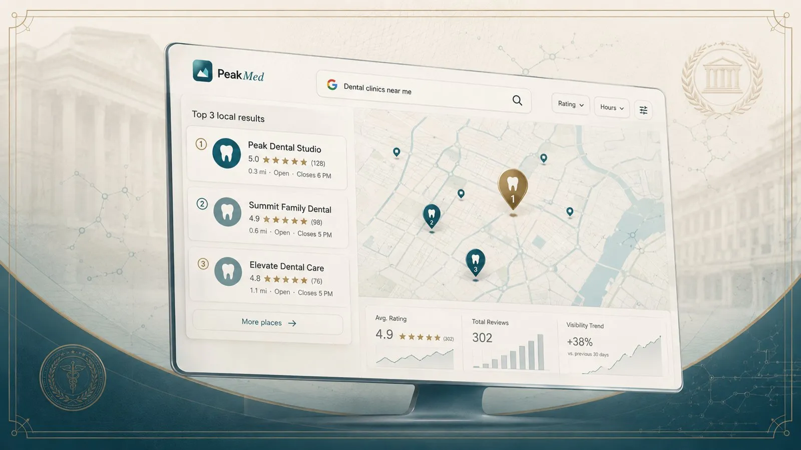 Profil Google Business al unei clinici stomatologice